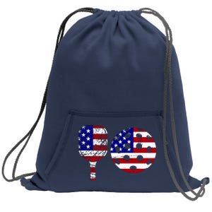 American Pickleball Paddle And Ball Sweatshirt Cinch Pack Bag