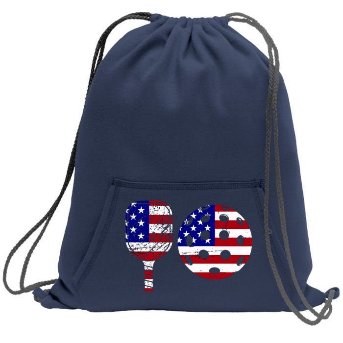 American Pickleball Paddle And Ball Sweatshirt Cinch Pack Bag