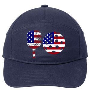 American Pickleball Paddle And Ball 7-Panel Snapback Hat