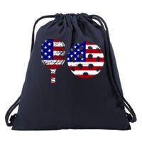 American Pickleball Paddle And Ball Drawstring Bag