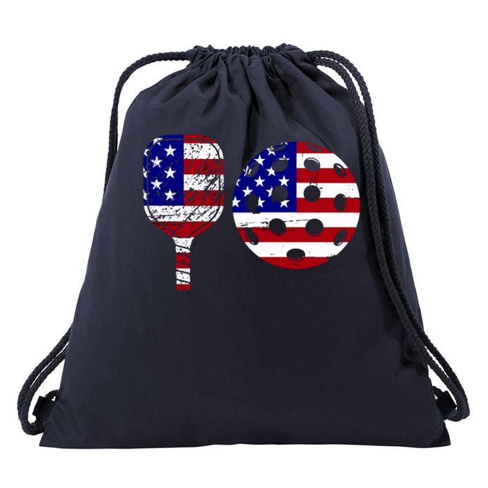 American Pickleball Paddle And Ball Drawstring Bag