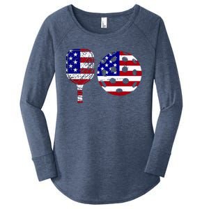 American Pickleball Paddle And Ball Women's Perfect Tri Tunic Long Sleeve Shirt