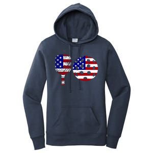 American Pickleball Paddle And Ball Women's Pullover Hoodie