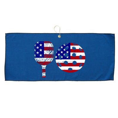 American Pickleball Paddle And Ball Large Microfiber Waffle Golf Towel