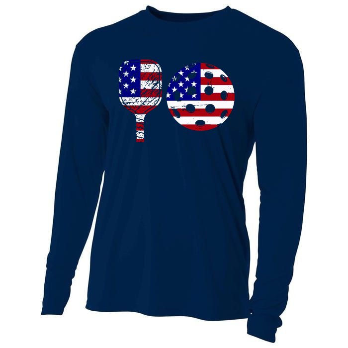 American Pickleball Paddle And Ball Cooling Performance Long Sleeve Crew