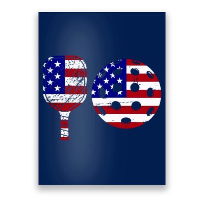 American Pickleball Paddle And Ball Poster