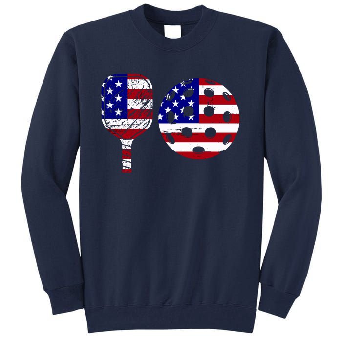 American Pickleball Paddle And Ball Tall Sweatshirt