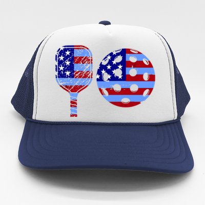 American Pickleball Paddle And Ball Trucker Hat