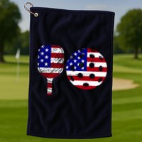 American Pickleball Paddle And Ball Golf Towel