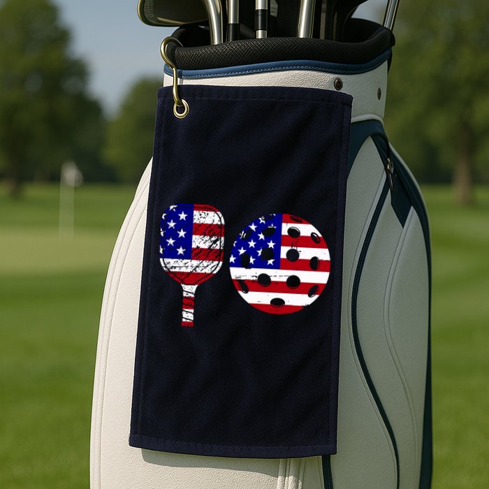 American Pickleball Paddle And Ball Golf Towel