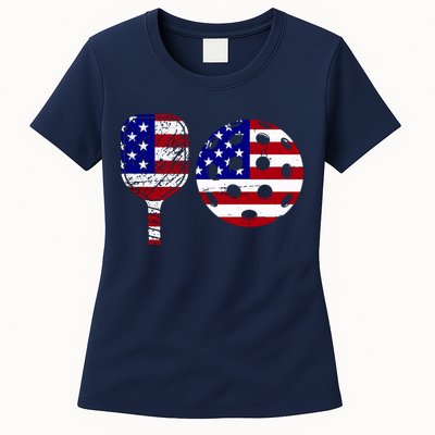 American Pickleball Paddle And Ball Womens T-Shirt