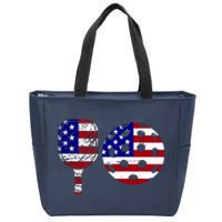 American Pickleball Paddle And Ball Zip Tote Bag