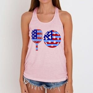 American Pickleball Paddle And Ball Women's Knotted Racerback Tank