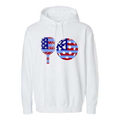 American Pickleball Paddle And Ball Garment-Dyed Fleece Hoodie