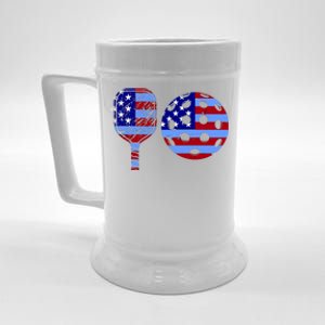 American Pickleball Paddle And Ball Beer Stein