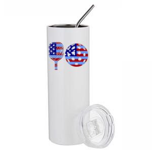 American Pickleball Paddle And Ball Stainless Steel Tumbler