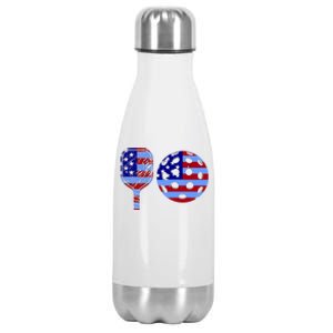 American Pickleball Paddle And Ball Stainless Steel Insulated Water Bottle