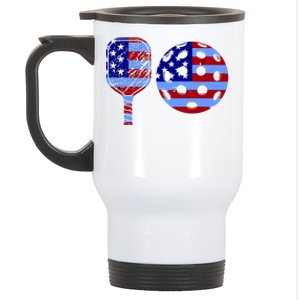 American Pickleball Paddle And Ball Stainless Steel Travel Mug