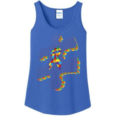 Autism Puzzle Piece With Ribbon Autism Awareness Month Funny Gift Ladies Essential Tank