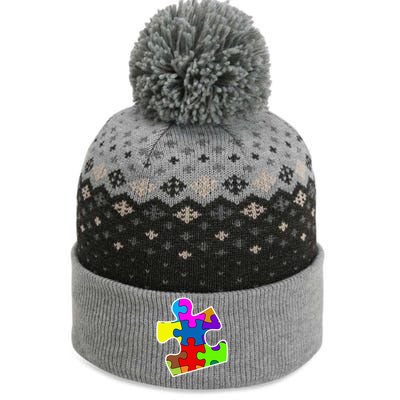 Autism Puzzle Piece Great Gift Autism Gift The Baniff Cuffed Pom Beanie