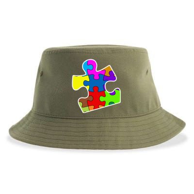 Autism Puzzle Piece Great Gift Autism Gift Sustainable Bucket Hat