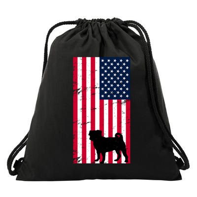 American Pitbull Flag Drawstring Bag