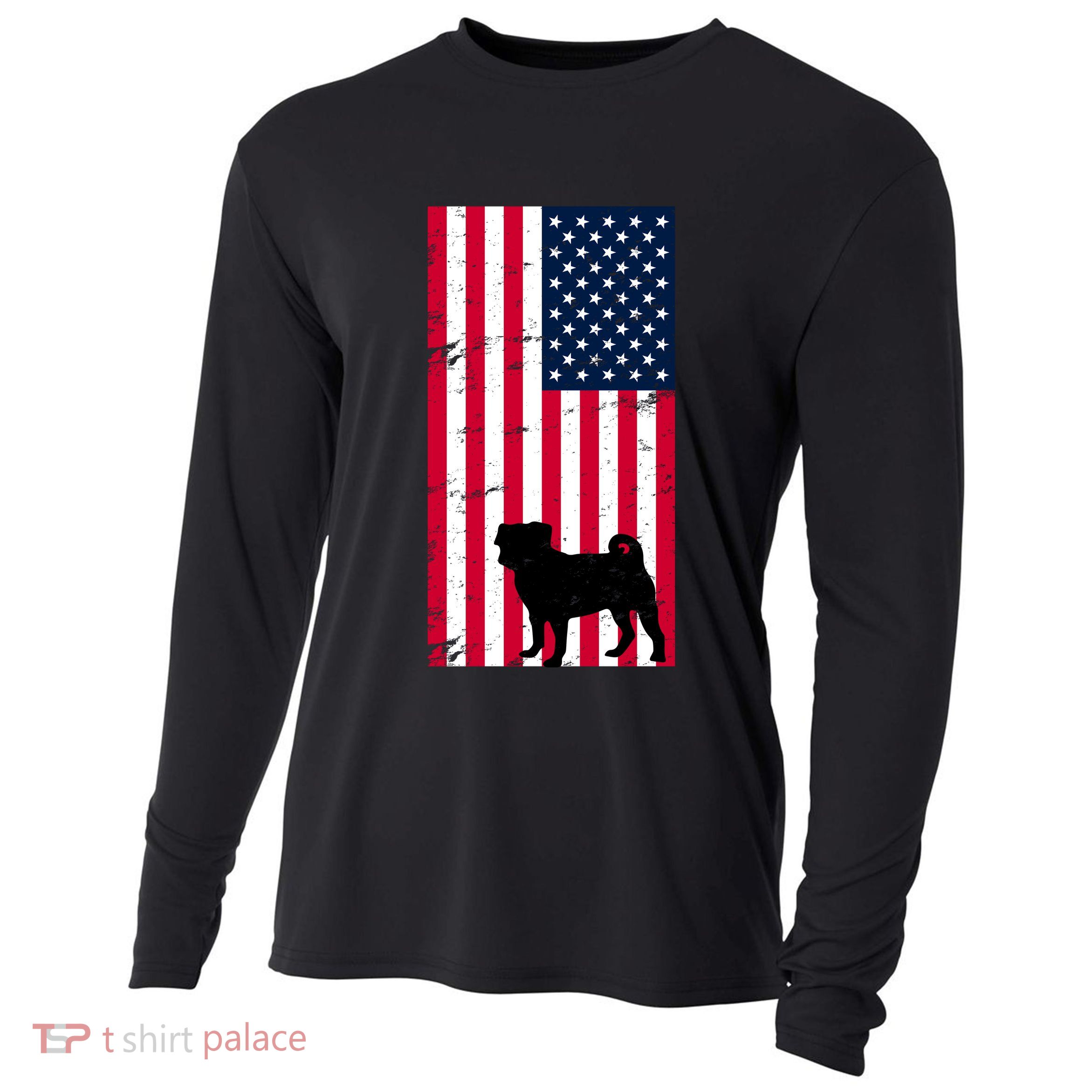 American Pitbull Flag Cooling Performance Long Sleeve Crew