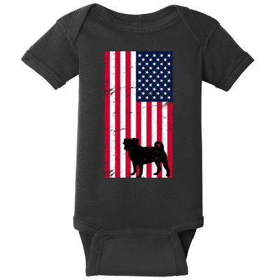 American Pitbull Flag Baby Bodysuit