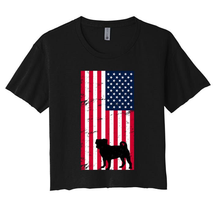 American Pitbull Flag Women's Crop Top Tee
