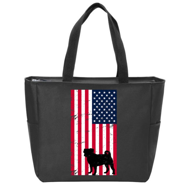 American Pitbull Flag Zip Tote Bag