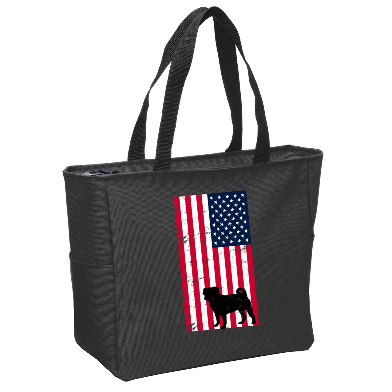 American Pitbull Flag Zip Tote Bag