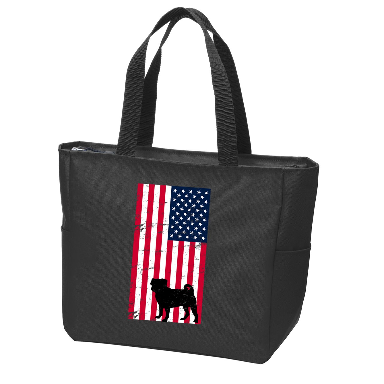 American Pitbull Flag Zip Tote Bag