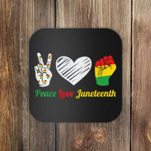 African Pride Peace Love Juneteenth Gift Coaster