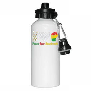 African Pride Peace Love Juneteenth Gift Aluminum Water Bottle