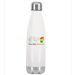 African Pride Peace Love Juneteenth Gift Stainless Steel Insulated Water Bottle