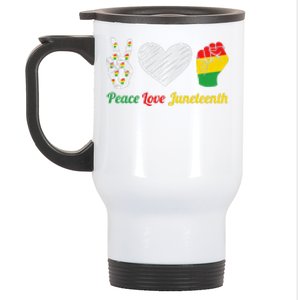 African Pride Peace Love Juneteenth Gift Stainless Steel Travel Mug