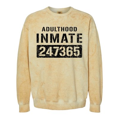 Adulthood Parent Prisoner Inmate Halloween Costume Colorblast Crewneck Sweatshirt