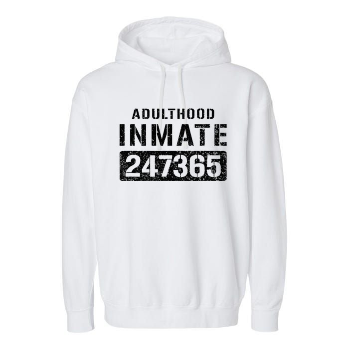 Adulthood Parent Prisoner Inmate Halloween Costume Garment-Dyed Fleece Hoodie