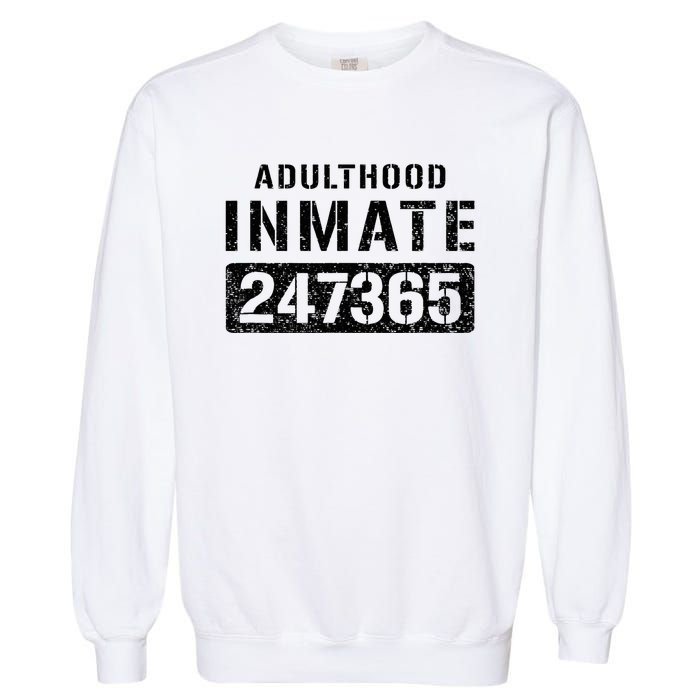 Adulthood Parent Prisoner Inmate Halloween Costume Garment-Dyed Sweatshirt