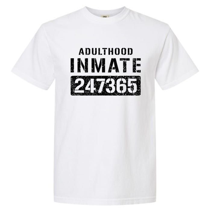 Adulthood Parent Prisoner Inmate Halloween Costume Garment-Dyed Heavyweight T-Shirt