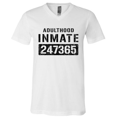 Adulthood Parent Prisoner Inmate Halloween Costume V-Neck T-Shirt