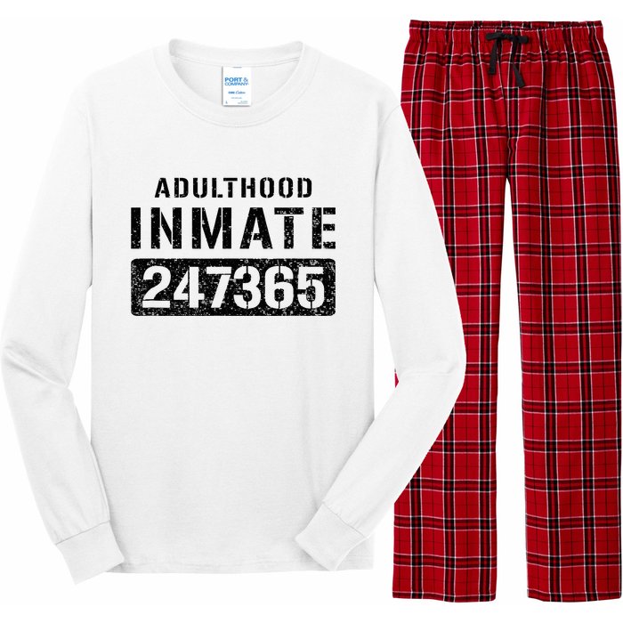 Adulthood Parent Prisoner Inmate Halloween Costume Long Sleeve Pajama Set