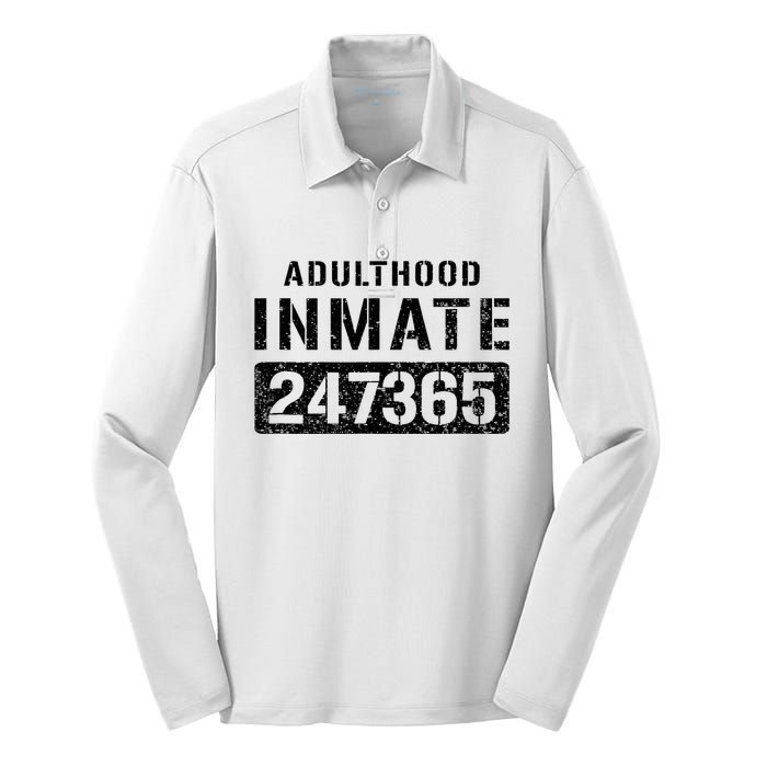 Adulthood Parent Prisoner Inmate Halloween Costume Silk Touch Performance Long Sleeve Polo