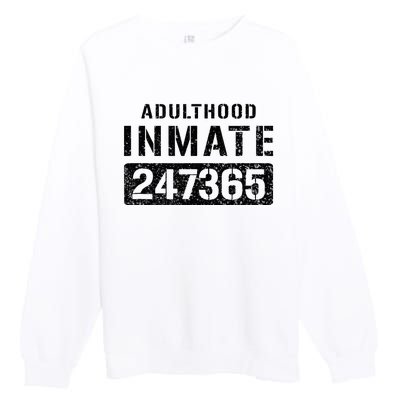 Adulthood Parent Prisoner Inmate Halloween Costume Premium Crewneck Sweatshirt