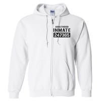 Adulthood Parent Prisoner Inmate Halloween Costume Full Zip Hoodie