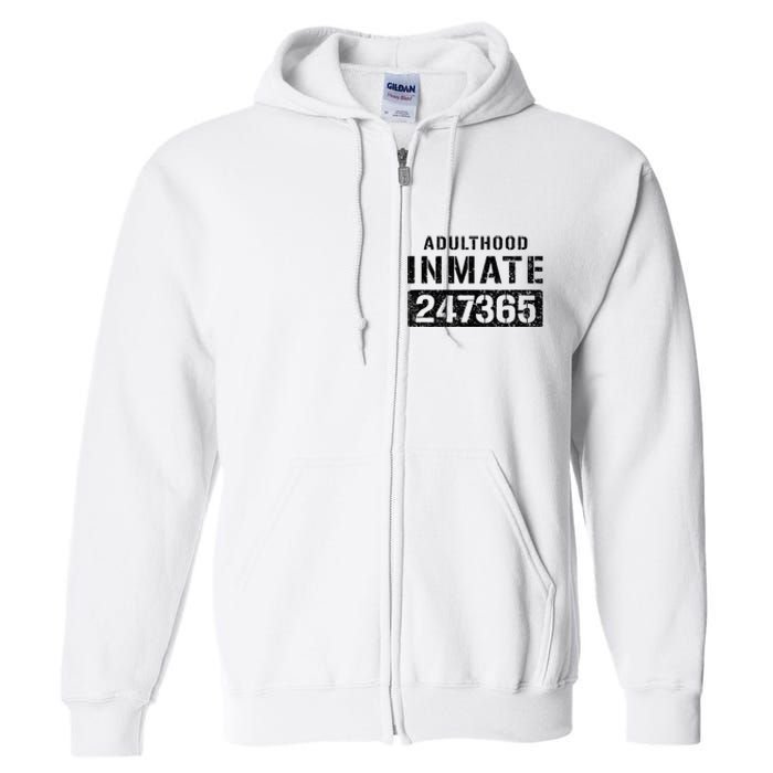 Adulthood Parent Prisoner Inmate Halloween Costume Full Zip Hoodie