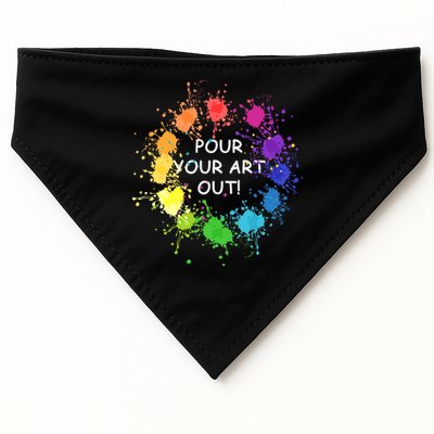 Acrylic Paint Pouring Artist Fluid Art Painter Color Wheel USA-Made Doggie Bandana