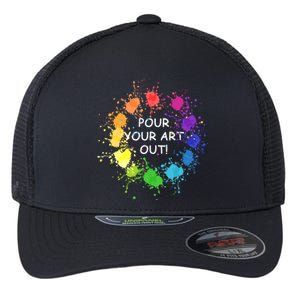 Acrylic Paint Pouring Artist Fluid Art Painter Color Wheel Flexfit Unipanel Trucker Cap