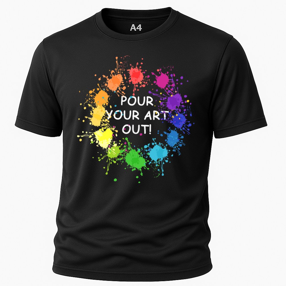 Acrylic Paint Pouring Artist Fluid Art Painter Color Wheel Cooling Performance Crew T-Shirt