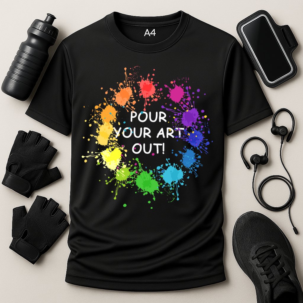 Acrylic Paint Pouring Artist Fluid Art Painter Color Wheel Cooling Performance Crew T-Shirt